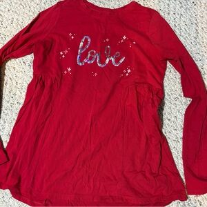 Lands End- Long Sleeve Shirt with 'Love' Design